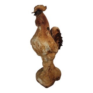 Late 19thc Original Old Surface Iron Rooster For Sale