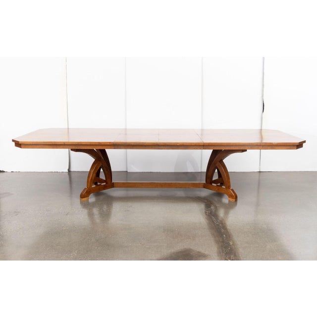 Modern Walnut Octagonal Extending Dining Table For Sale - Image 13 of 17