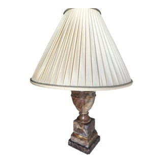 Stunning Kreiss Collection Alabaster Lamps With Beautiful Corded Shade For Sale