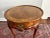 Wood Vintage Baker Furniture Queen Anne Burl Walnut Round Accent Table | Georgian Style Carved Shell Side Table With Drawer For Sale - Image 7 of 12