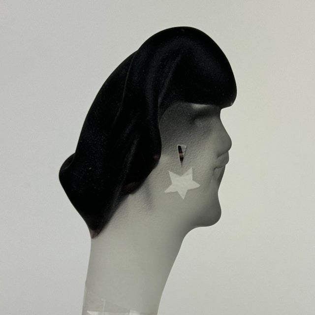 1990s Fellerman & Raabe Art Glass Sculpture of Elongated Swirling Head Portrait - Signed & Dated For Sale In New York - Image 6 of 12