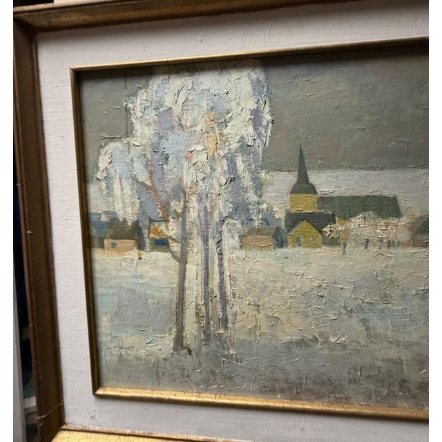 Albert Ference, Boží Dar, Wintertime, Oil Painting on Panel For Sale - Image 11 of 13