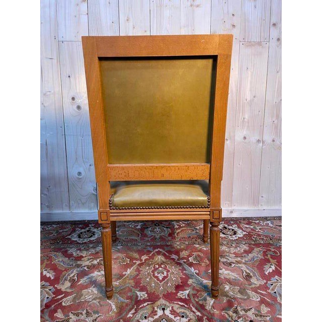 Louis XVI Style Leather Office Chair For Sale - Image 6 of 7