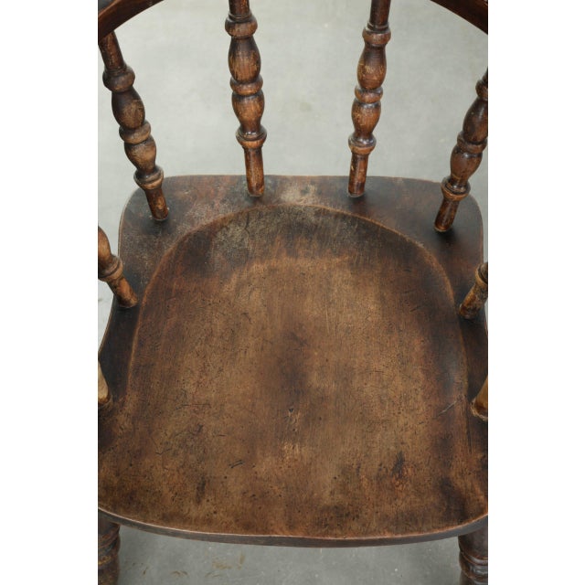 Antique Late 19th Century English Wooden Captain Chairs, Set of 4 For Sale - Image 9 of 18