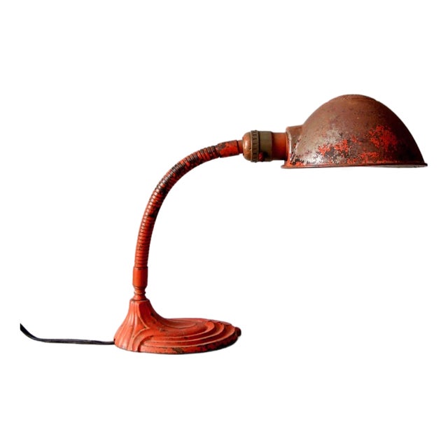 Antique Art Deco Gooseneck Desk Lamp For Sale