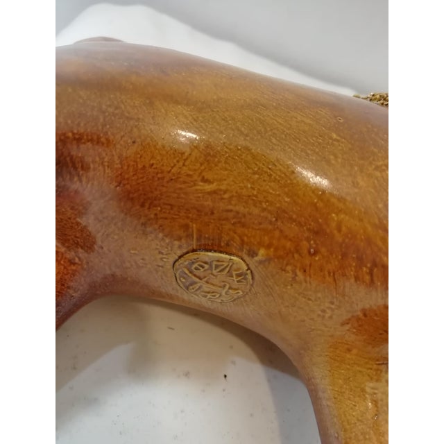 Orange Vintage Ceramic Lion, 1960s-1970s For Sale - Image 8 of 9