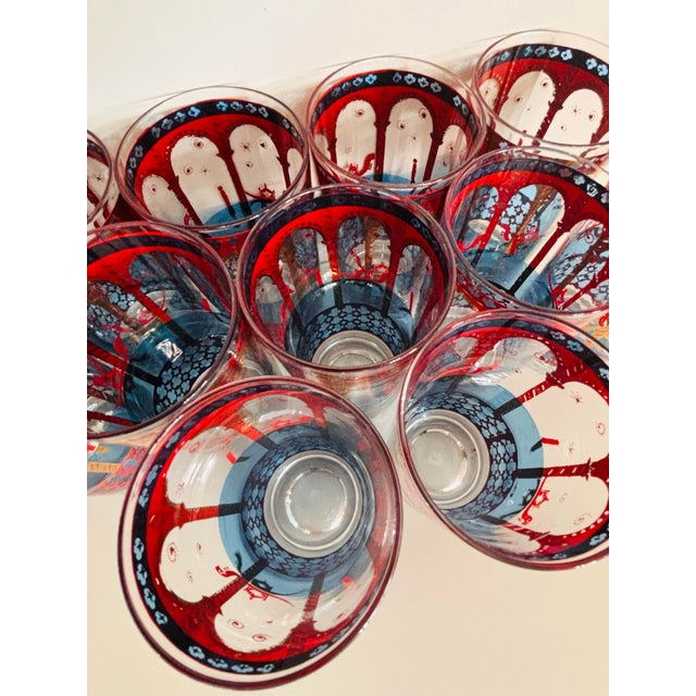 Mid-Century Modern Cera Glass 22k Venice Gondola Italian Glasses- Set of 12 For Sale - Image 3 of 6