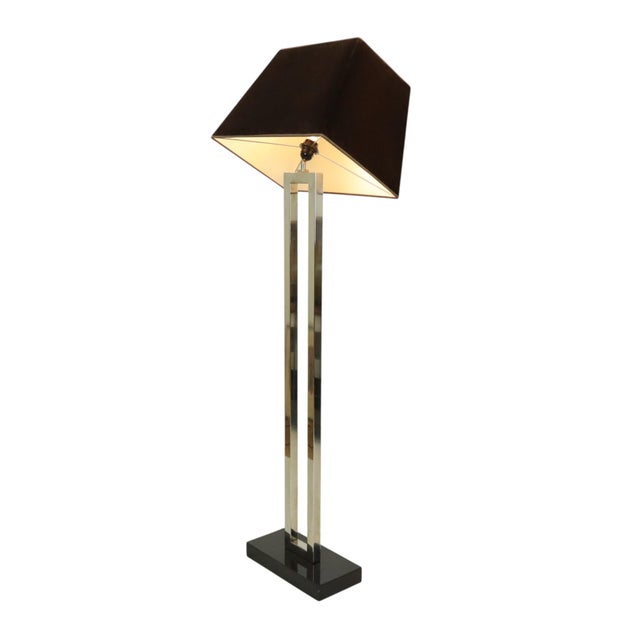 Floor Lamp in Stainless Steel and Granite Base For Sale - Image 6 of 18