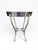Hollywood Regency Ethan Allen Silver Leaf & Gilt Accent Table With Geometric Stone Veneer Top For Sale - Image 3 of 12