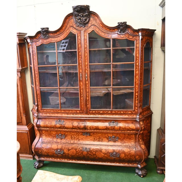 Dutch Marquetry Bookcase, 1820 For Sale - Image 10 of 11
