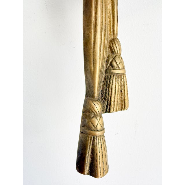 Gold Vintage Brass Double Wall Candle Sconce, 1950s For Sale - Image 8 of 15