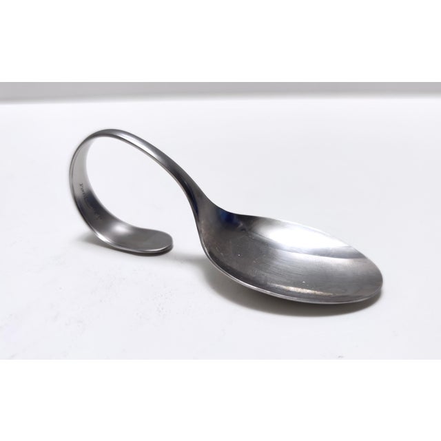 Silver Postmodern Steel Serving Spoons attributed to Pinti, Italy, 1980s, Set of 12 For Sale - Image 8 of 13