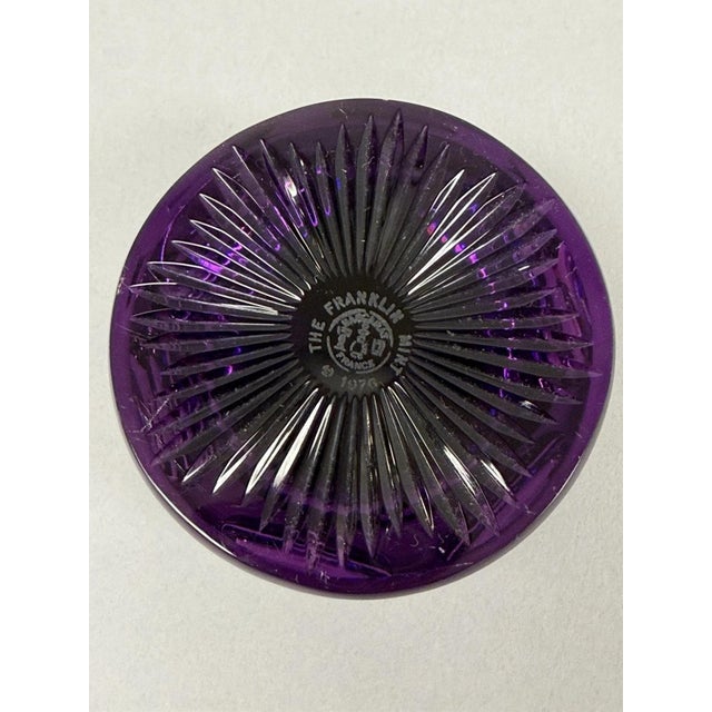 Purple Franklin Mint 1976 Baccarat France Julius Caesar Purple Sulphide Paperweight For Sale - Image 8 of 14