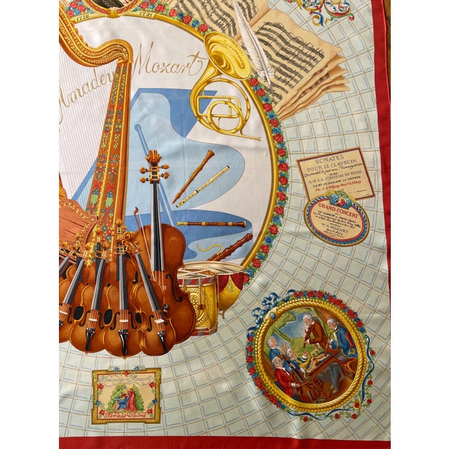 HERMÈS MOZART 1991 Silk Scarf designed by Abadie Julie For Sale In New York - Image 6 of 13