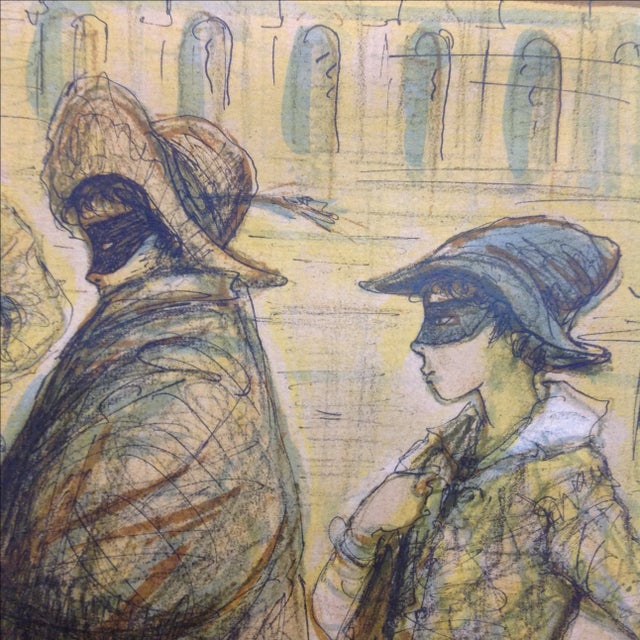 1977 Masquerade a Venice Litho Print by Jacques Lalande For Sale In Dallas - Image 6 of 7