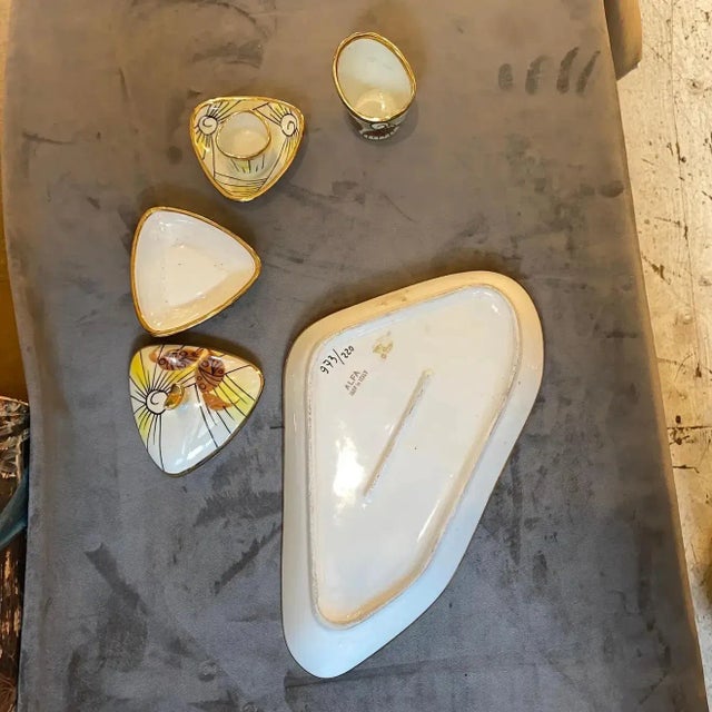 1950s 1950s, Mid-Century Modern Ceramic Italian Smoking Set by Alfa Ceramiche For Sale - Image 5 of 11