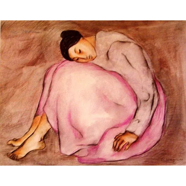 Image Size: 15" x 19" Poster Size : 28" x 22" Offset Lithograph poster by R.C. Gorman "Lady Snoozing" Please note: the...