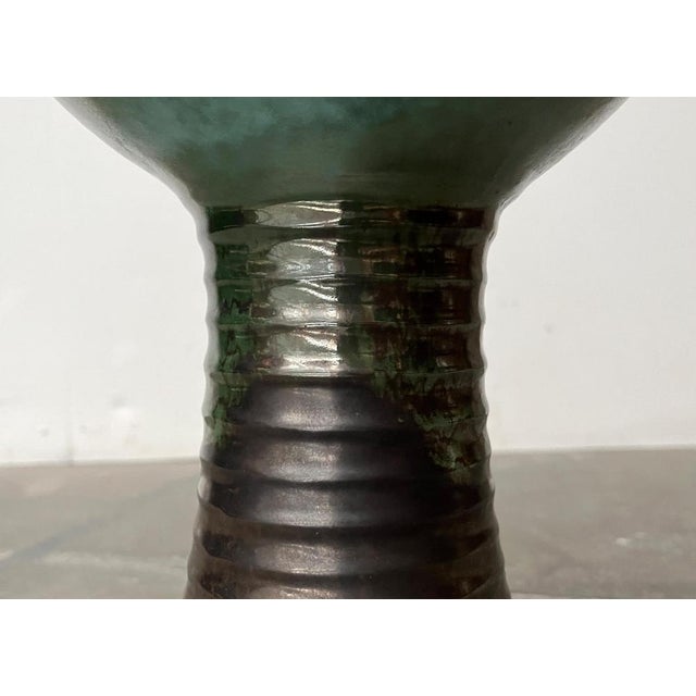 Mid-Century East German Brutalist Studio Pottery Floor Vase by Kerstin & Ralf Unterstab for Kunsttöpferei Unterstab KTU,...