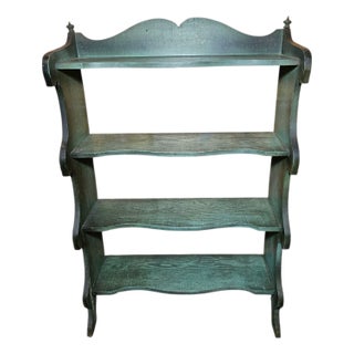Pine Green Waterfall Bookcase For Sale