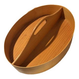 Vintage Shaker Workshop Cherry Oval Divided Tray For Sale