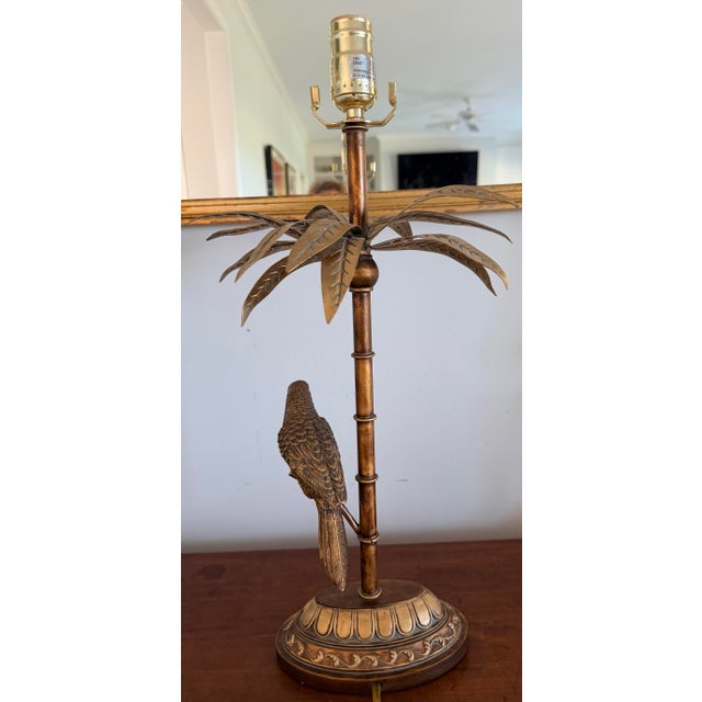 Parrot in Palm Tree Lamp Maitland-Smith For Sale - Image 10 of 11