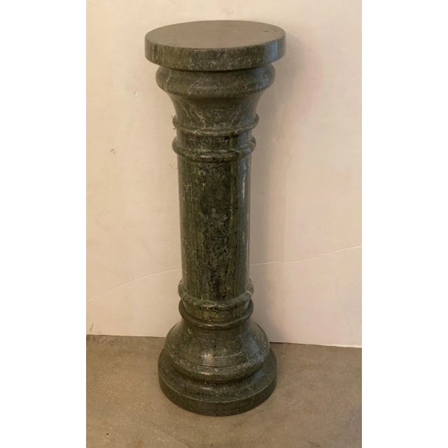 Marble Pedestal in Green Marble For Sale - Image 11 of 12