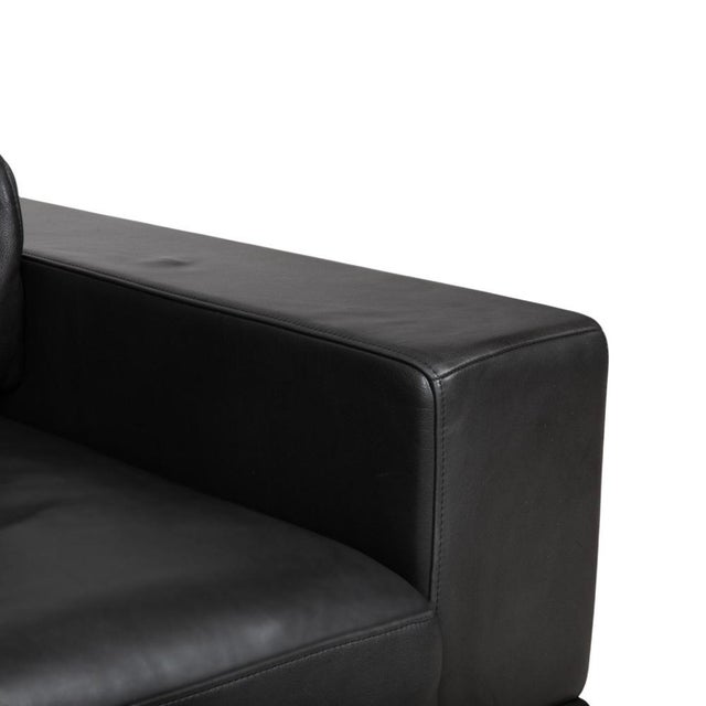 Modern Two-Seater Sofa in Black Leather from Rolf Benz For Sale - Image 3 of 12