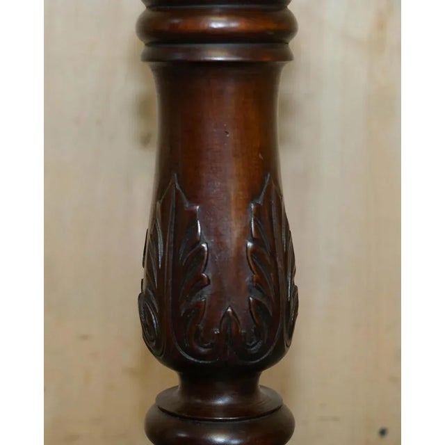 Antique Hand Carved Corinthian Pillar Jardiniere Stand For Sale - Image 3 of 10