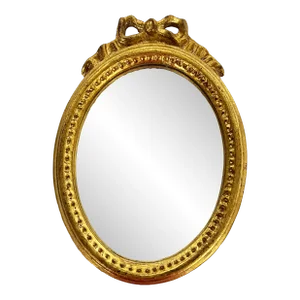 Italian Florentine Small Oval Giltwood Mirror