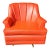 Vintage 1950s Midcentury Modern Pontiac Chair Co for Montgomery Ward Orange Swivel Rocking Chair For Sale
