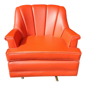 Vintage 1950s Midcentury Modern Pontiac Chair Co for Montgomery Ward Orange Swivel Rocking Chair