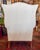 1980s Hickory Chair Co White Wingback Chair With Tone-on-Tone Embroidery and Matching Ottoman For Sale - Image 9 of 11