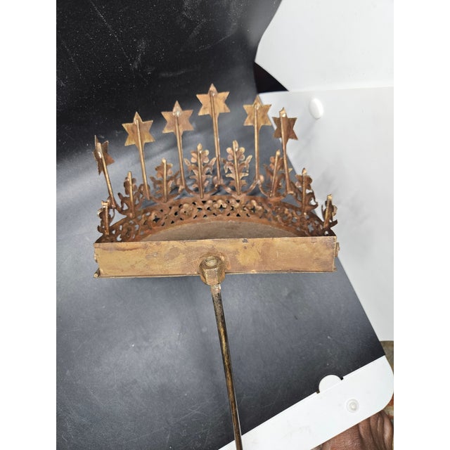 Mexican Vintage Santos/Madonna Crown/Stand Decor With Rhinestones For Sale - Image 3 of 4