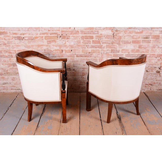 Biedermeier Seating Set in Walnut and Ebony, Austria, 1820s, Set of 3 For Sale - Image 11 of 13