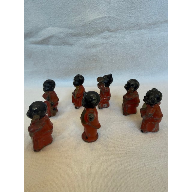 Art Deco Cast Iron Black 7 Piece Marching Band For Sale - Image 3 of 9