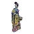 Vintage-Style Porcelain Floral Lady Figurine With Fan For Sale