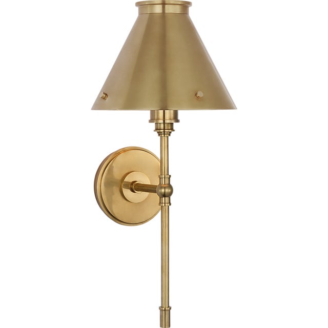 Chapman & Myers for Visual Comfort Signature Parkington Large Tail Sconce in Antique-Burnished Brass For Sale