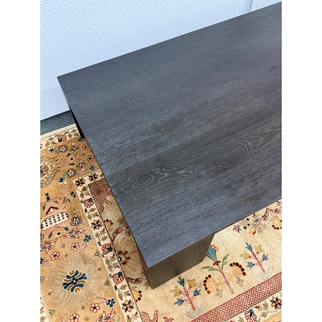 Restoration Hardware Oak Wood Coffee Table, Black For Sale - Image 11 of 12