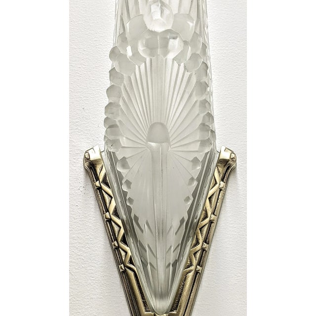 Pair of French Art Deco Sconces Signed by Schneider For Sale In New York - Image 6 of 8