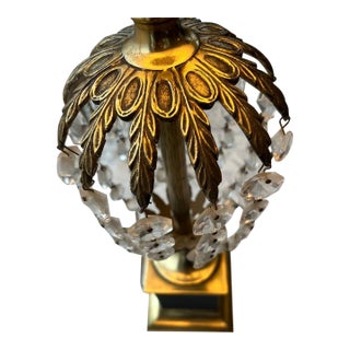 Vintage Westwood Industries Hollywood Regency Brass & Crystal Cage Table Lamp 33 For Sale