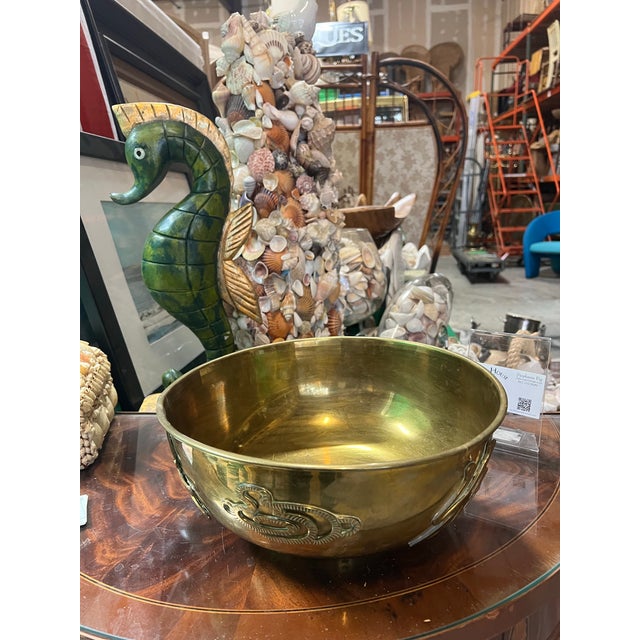 1970s 1970s Round Brass Asian Style Bowl For Sale - Image 5 of 10