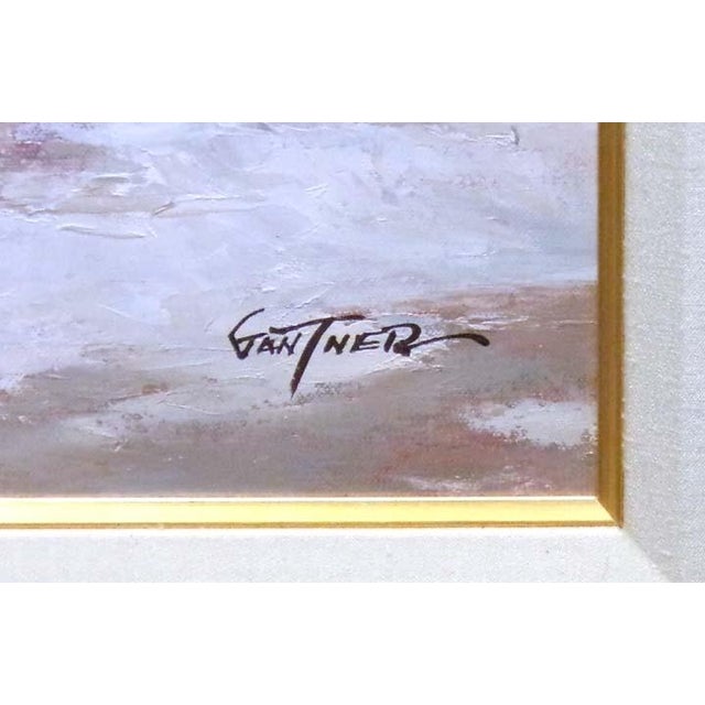 Impressionist Paul Guy Gantner "Untitled" Original Oil Painting With Custom Frame Landscape For Sale - Image 3 of 4