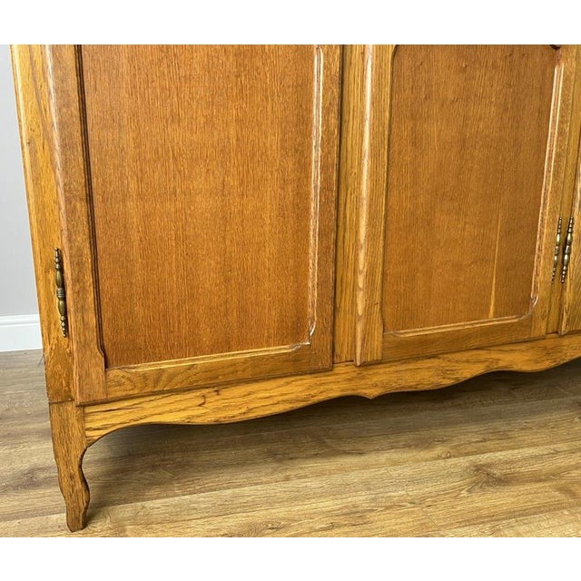 Vintage French Louis XVI Style Wardrobe in Oak For Sale - Image 9 of 11
