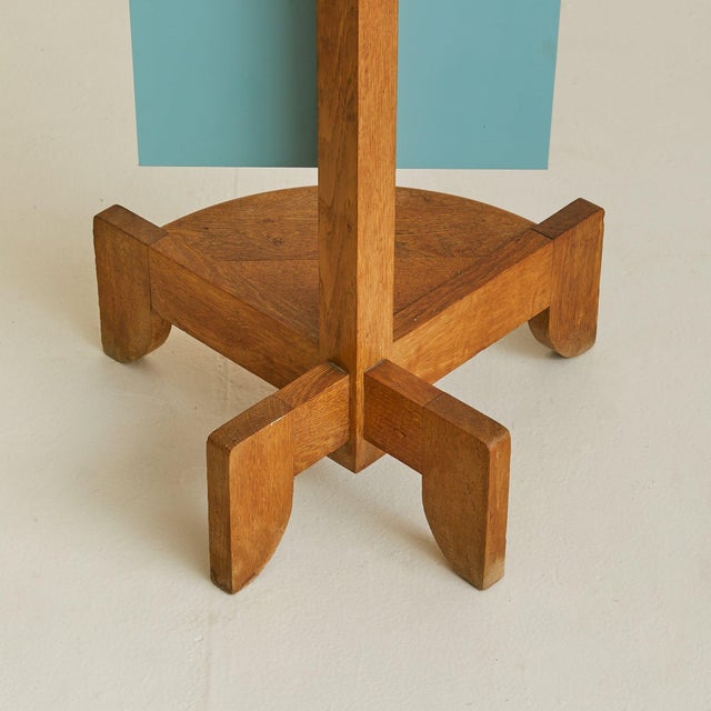 French Oak Floor Mirror by Guillerme et Chambron, 1940s For Sale - Image 12 of 18