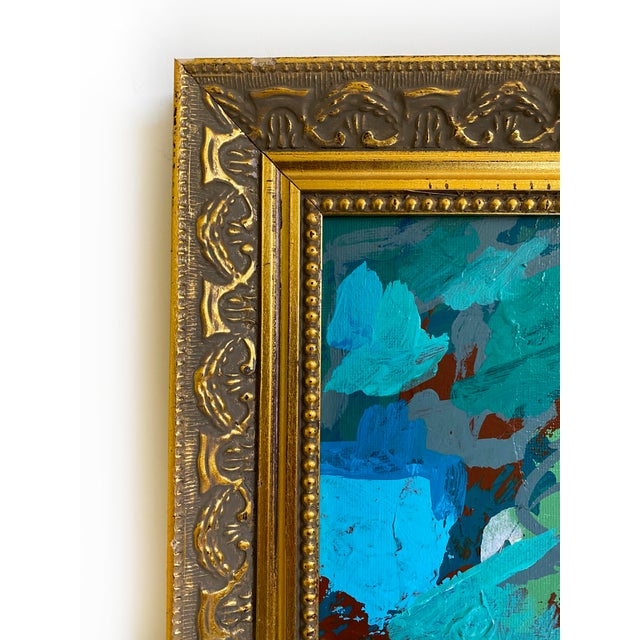 Abstract "Churning" Framed Mini Painting by Jessalin Beutler For Sale - Image 3 of 3