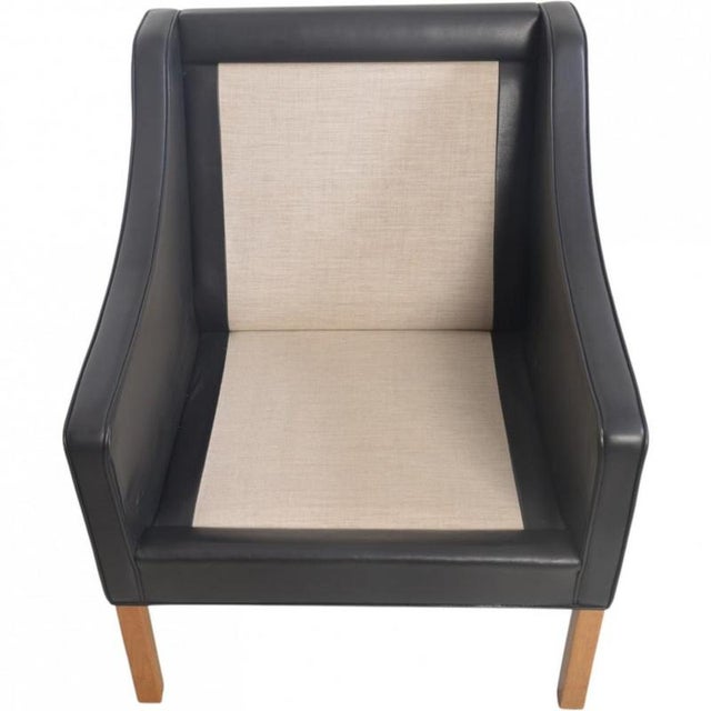 Model 2207 Lounge Chair in Black Leather Børge Mogensen, 1980s For Sale - Image 14 of 16