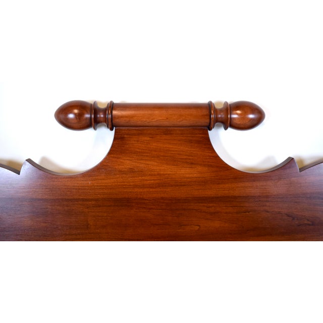 1990s Pair of American Black Cherry Twin Bed Headboards, Henkel-Harris For Sale - Image 5 of 9
