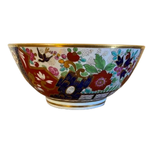 Antique Early 19th Century English George III Worcester Imari Porcelain Bowl