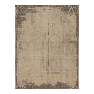Rug & Kilim’s Distressed Abstract Rug in Beige and Gray All Over Pattern For Sale