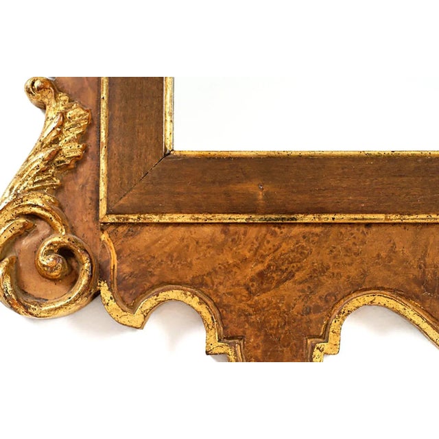 Labarge La Barge Italian Burl and Gilt Georgian Style Mirror For Sale - Image 4 of 5